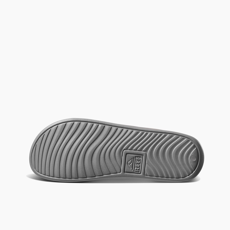 Men's Reef One Puff Slides Grey / White | Hwbvb4YpSwJ