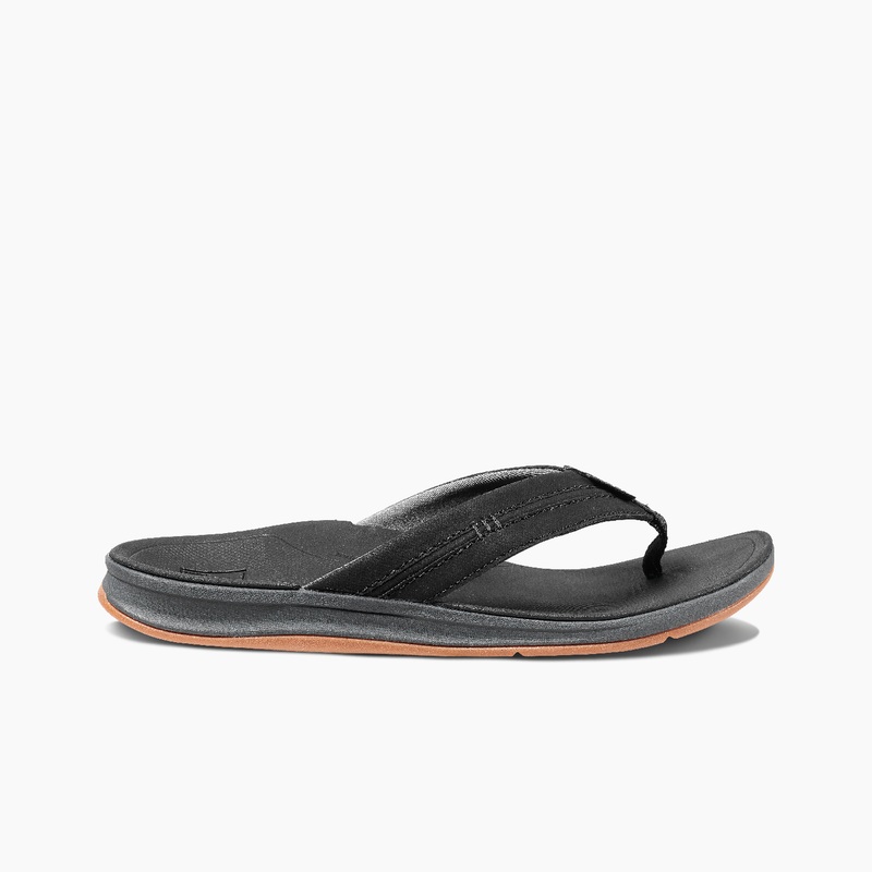 Men's Reef Ortho-coast Flip Flops Black | 75JB3iIEEVj