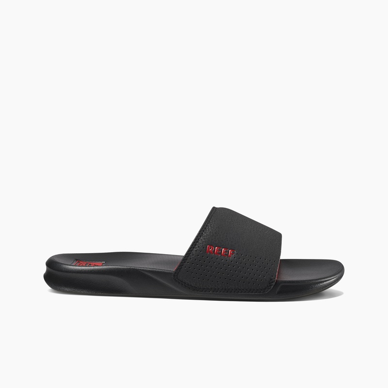 Men's Reef Reef One Slides Black / Red | qCk045uQPlh