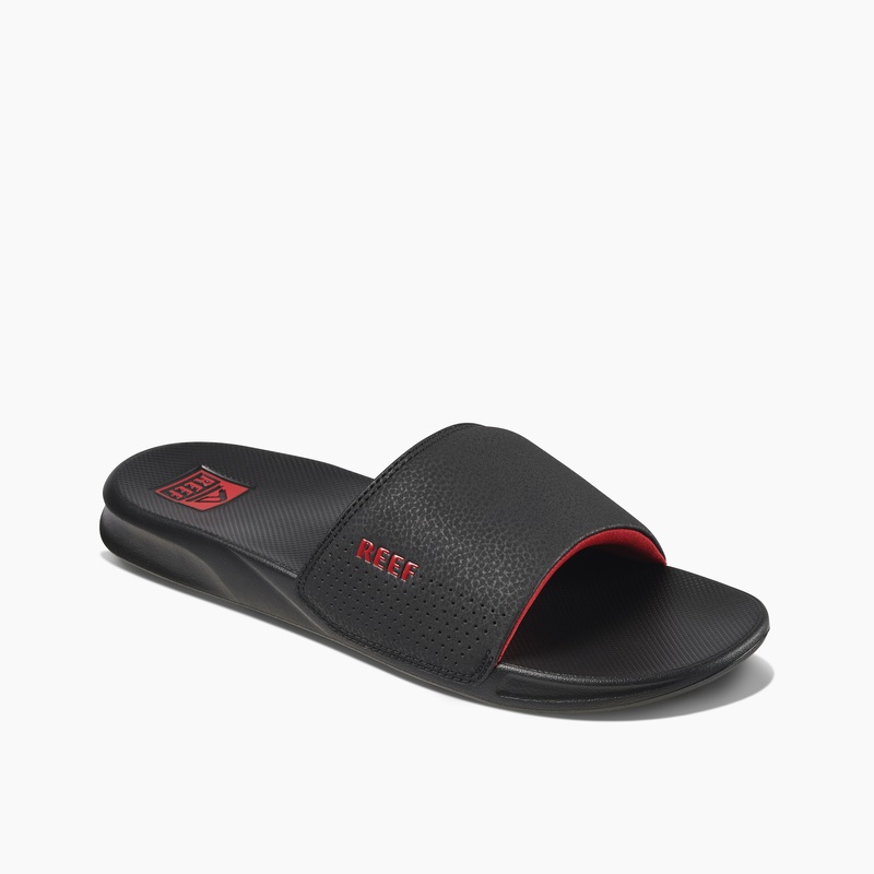 Men's Reef Reef One Slides Black / Red | qCk045uQPlh