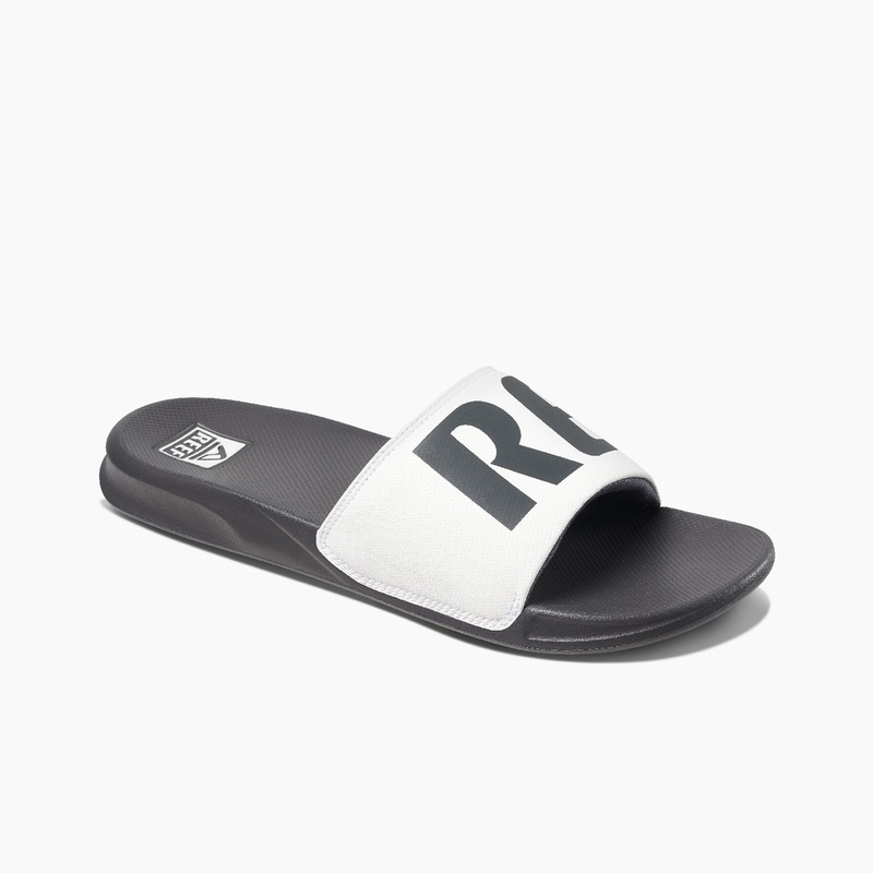 Men's Reef Reef One Slides Grey / White | sqVvVUJ1S6Y