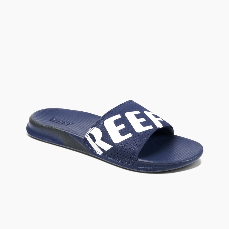 Men's Reef Reef One Slides Navy / White | nRf3xjyLc7e