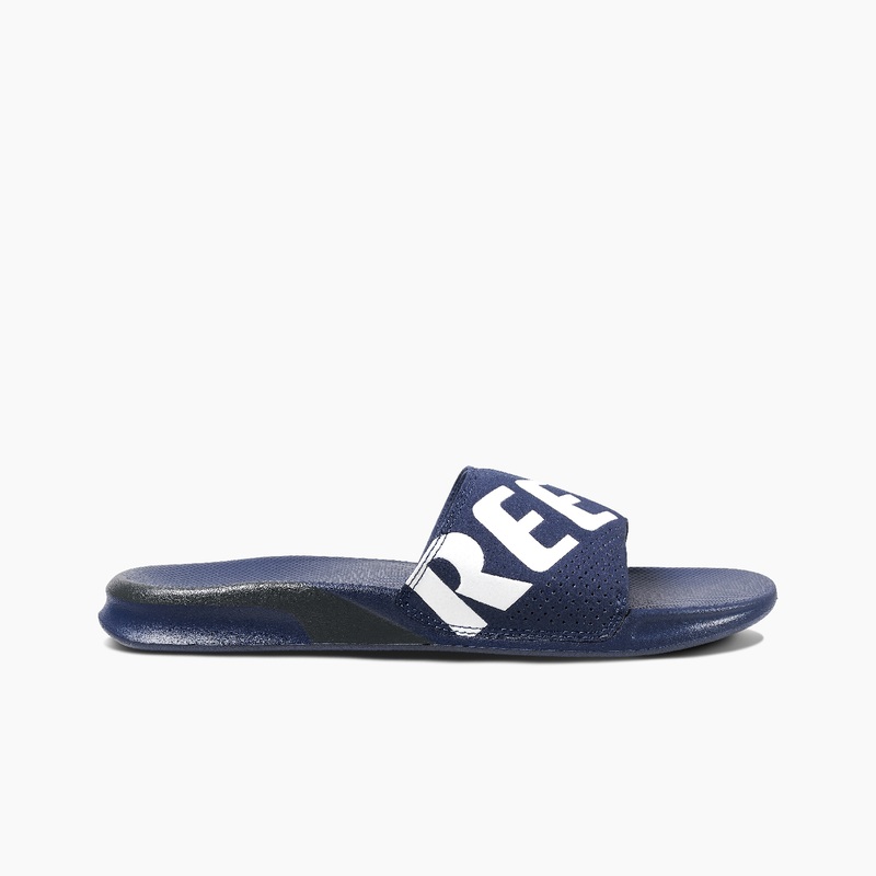 Men's Reef Reef One Slides Navy / White | nRf3xjyLc7e