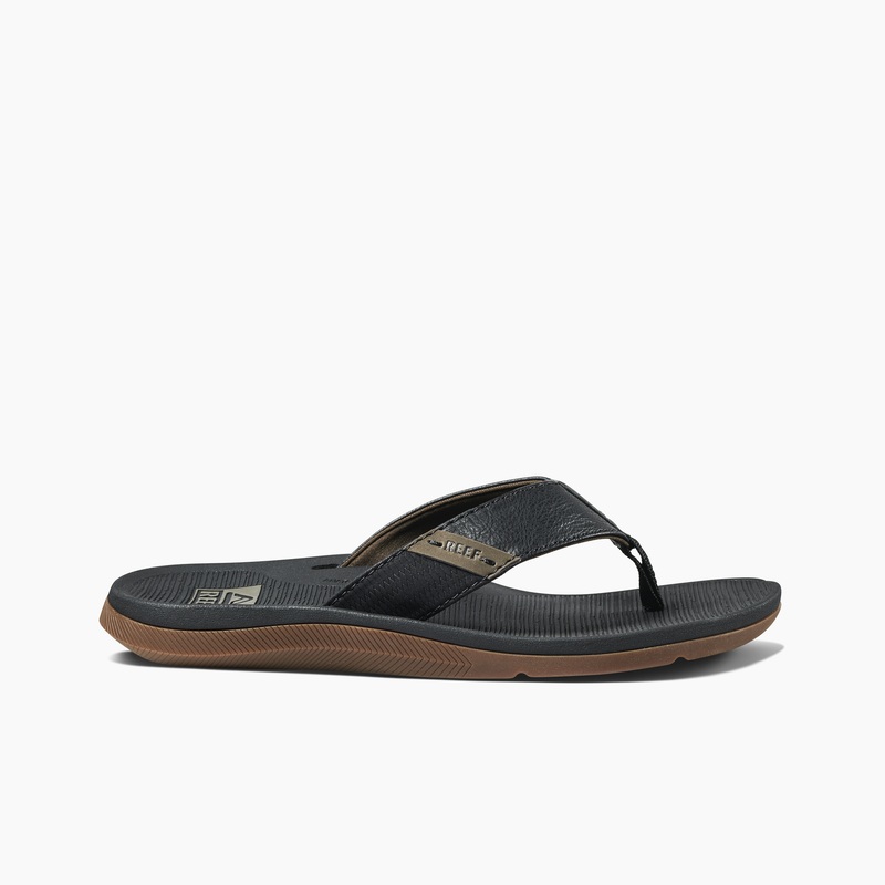 Men's Reef Santa Ana Flip Flops Black | UCPRD9LNJEK