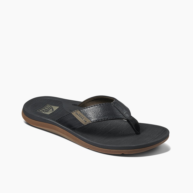 Men's Reef Santa Ana Flip Flops Black | UCPRD9LNJEK