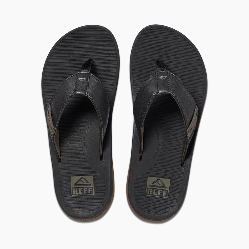 Men\'s Reef Santa Ana Flip Flops Black | UCPRD9LNJEK