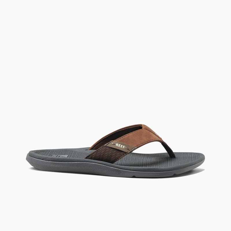 Men's Reef Santa Ana Flip Flops Grey / Brown | xUGKtefcc4W