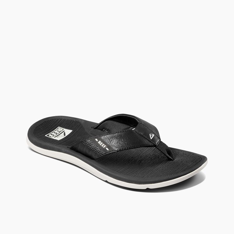 Men's Reef Santa Ana Flip Flops Grey / White | sneY6FGgrUD