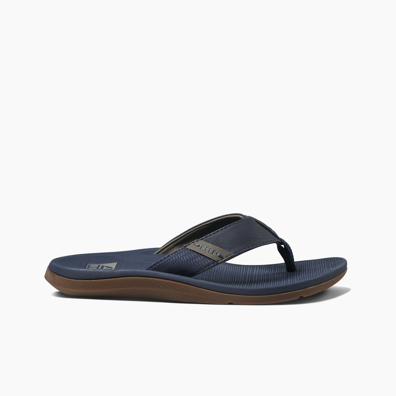 Men's Reef Santa Ana Flip Flops Navy | bjfwpXirWKO