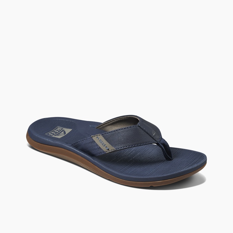 Men's Reef Santa Ana Flip Flops Navy | bjfwpXirWKO