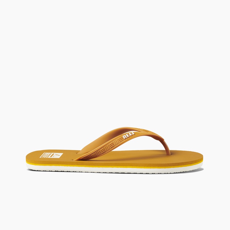 Men's Reef Seaside Flip Flops Mustard | nPE6995wul4