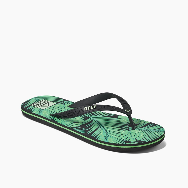 Men's Reef Seaside Prints Flip Flops Green | 04359OHdOH2