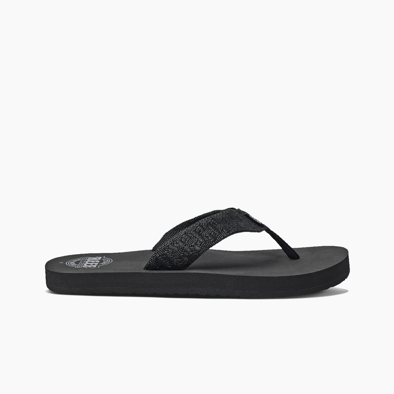 Men's Reef Smoothy Flip Flops Black | 5JVGUI9ePnS