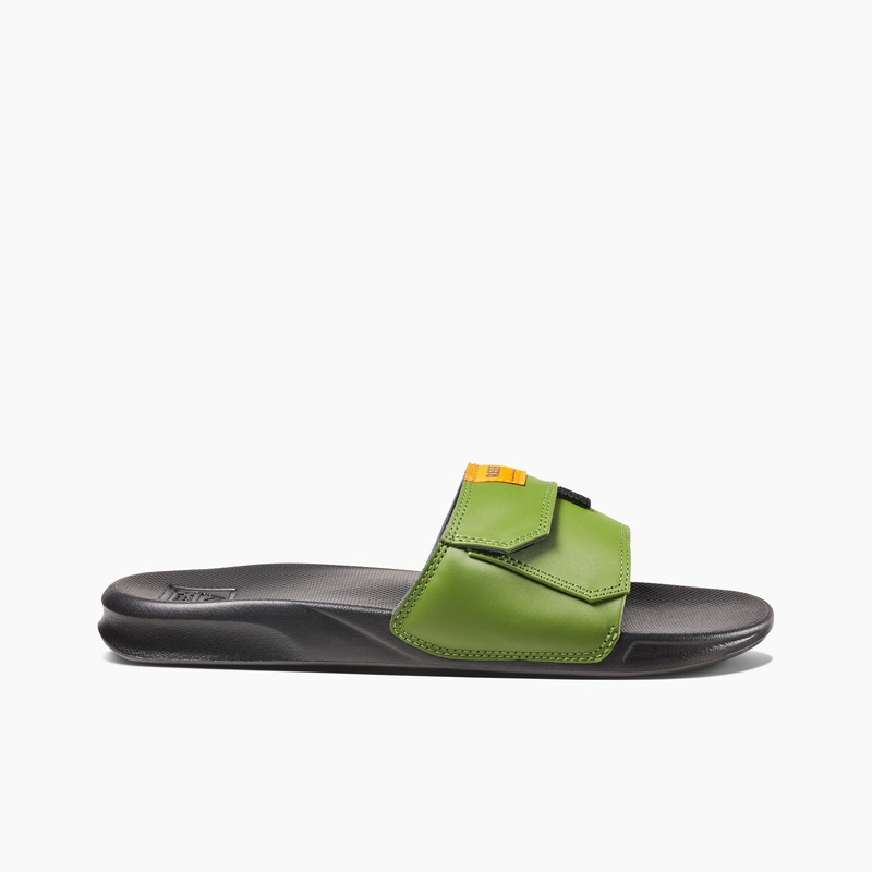 Men's Reef Stash™ Slides Black / Green | qYpcFKi6KFE