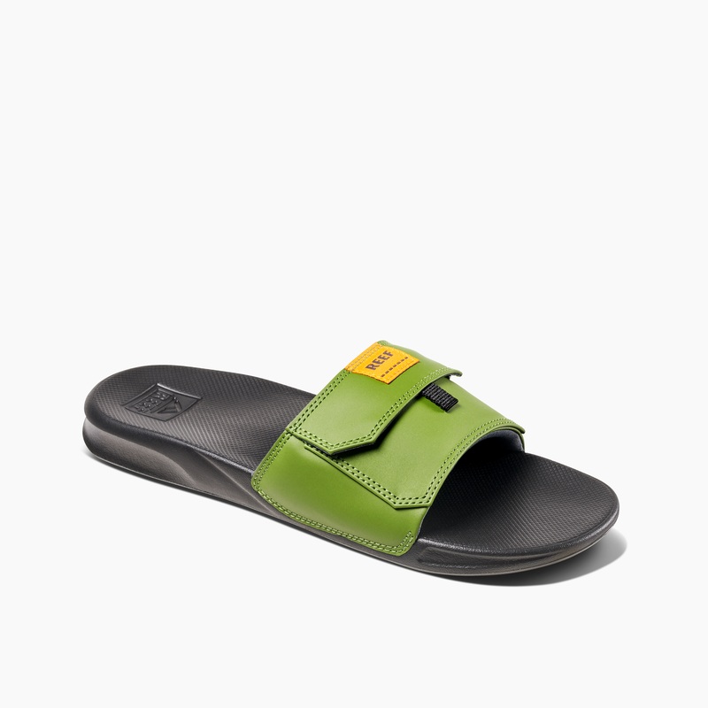 Men\'s Reef Stash™ Slides Black / Green | qYpcFKi6KFE