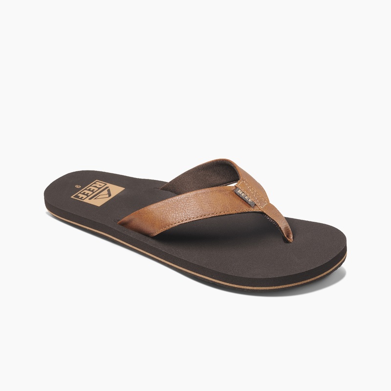 Men's Reef Twinpin Flip Flops Brown | 5l8dFxgqppN