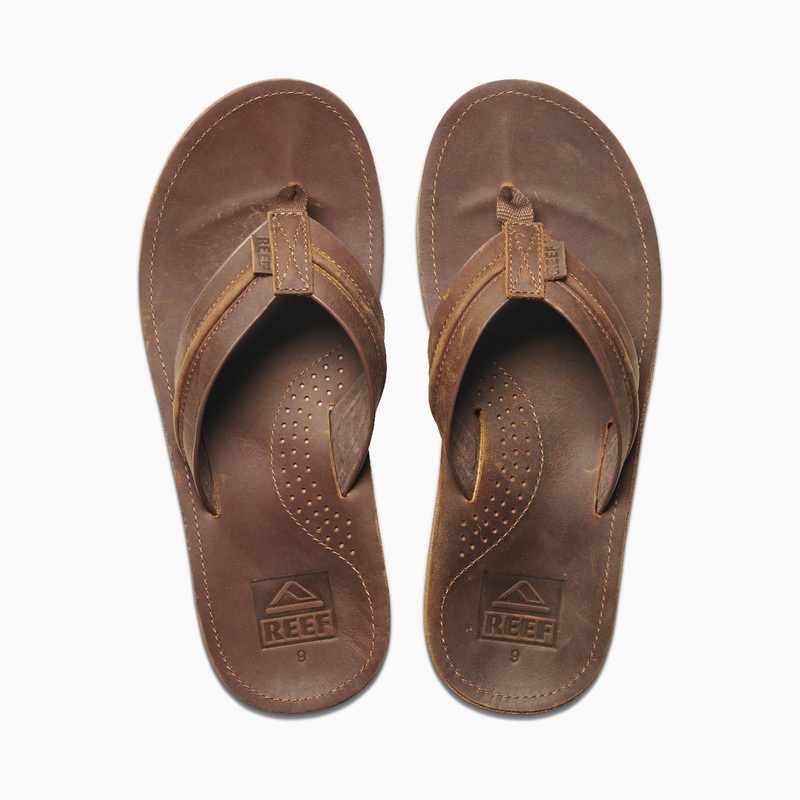 Men's Reef Voyage Lux Swellular Flip Flops Brown / Brown | u51ul8CKg2c