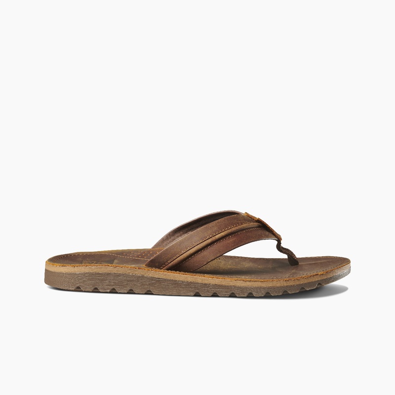 Men's Reef Voyage Lux Swellular Flip Flops Brown / Brown | u51ul8CKg2c