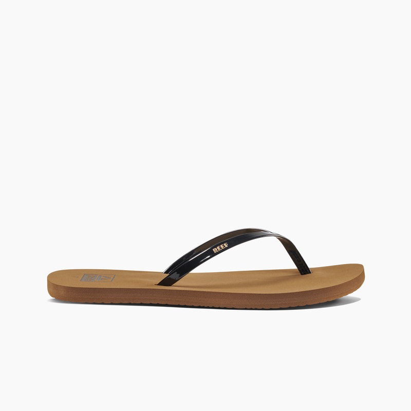 Women's Reef Bliss Nights Flip Flops Black / Brown | UjUtO2a56ry