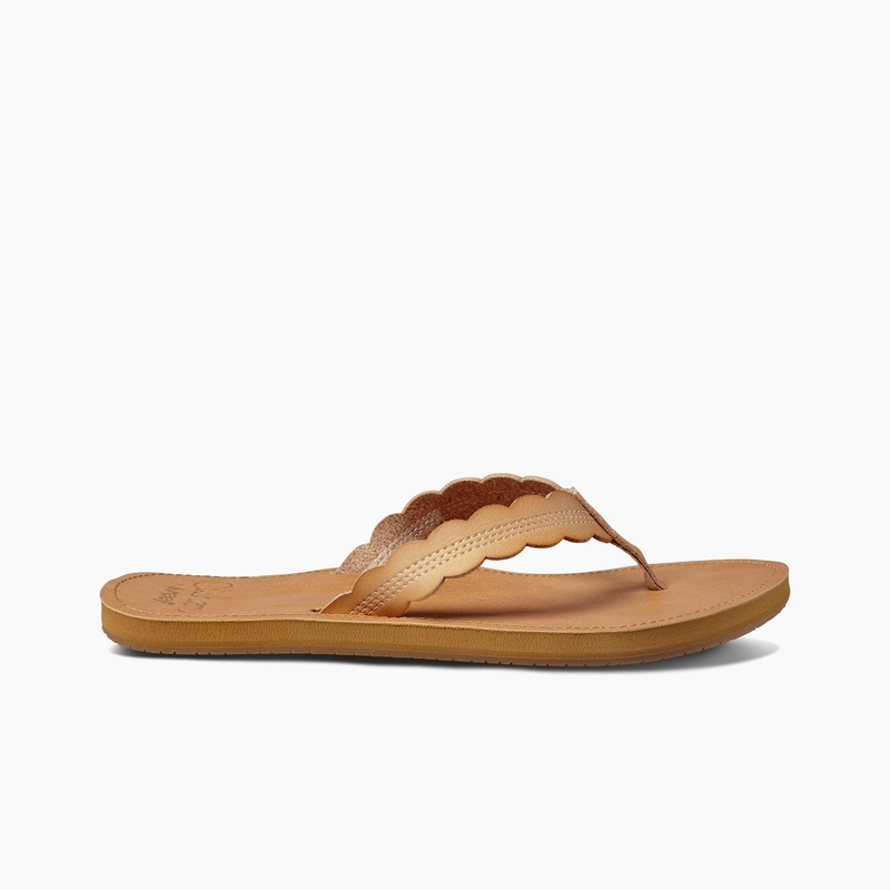 Women's Reef Cushion Celine Flip Flops Beige | B15S6upsttQ