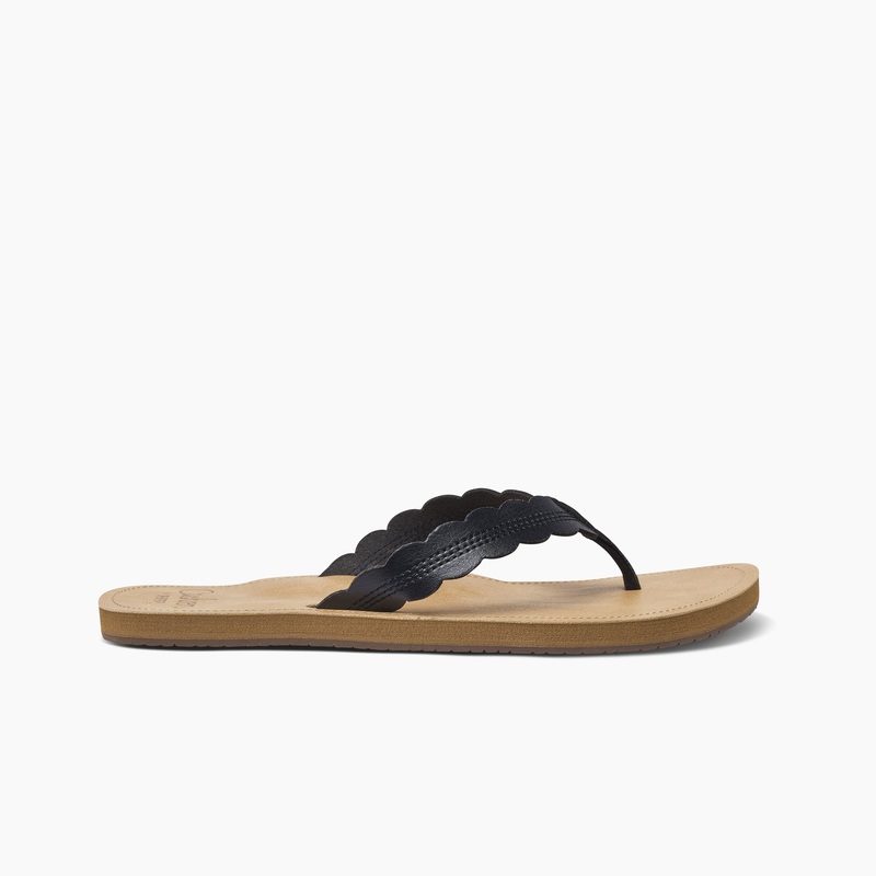 Women's Reef Cushion Celine Flip Flops Black / Brown | OYbYf3z42Sq