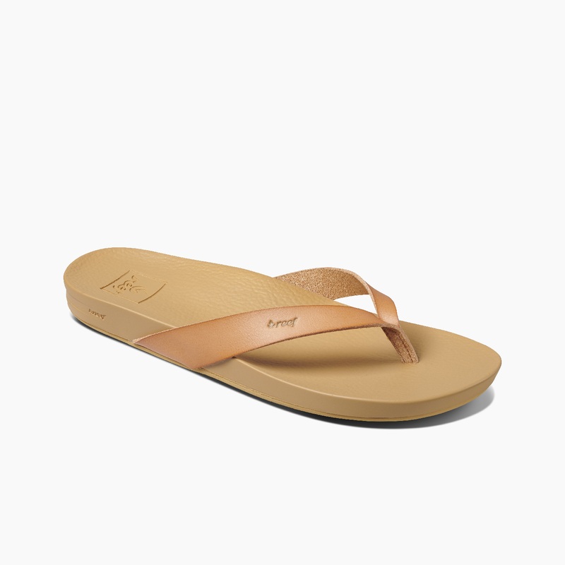 Women's Reef Cushion Court Flip Flops Beige | QGqtMWb0aB0