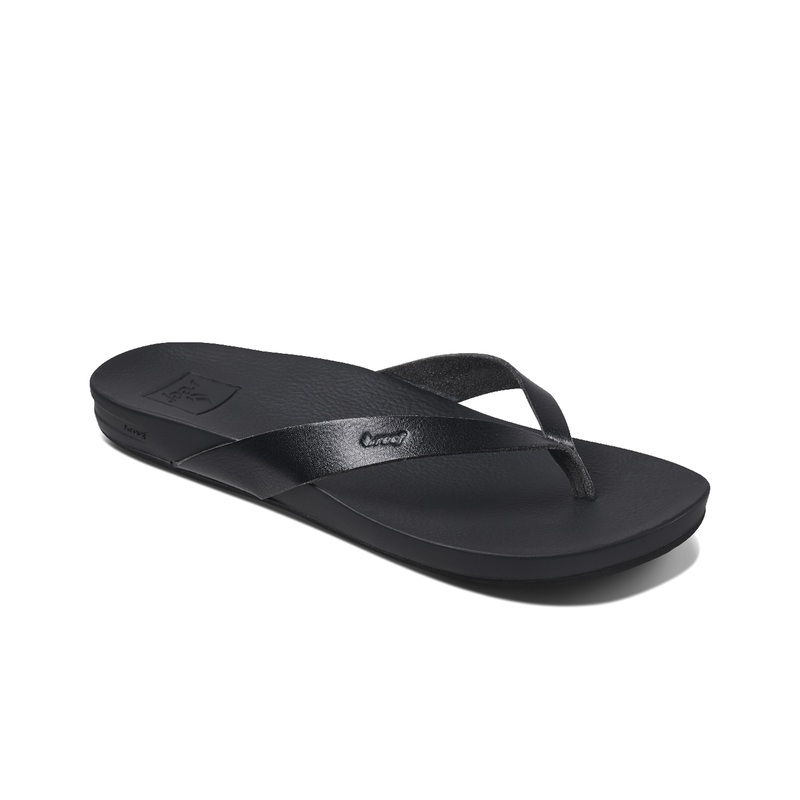 Women's Reef Cushion Court Flip Flops Black | H9I66gyLJrP