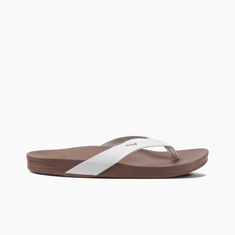 Women's Reef Cushion Court Flip Flops Brown | CujDeR5PRcx