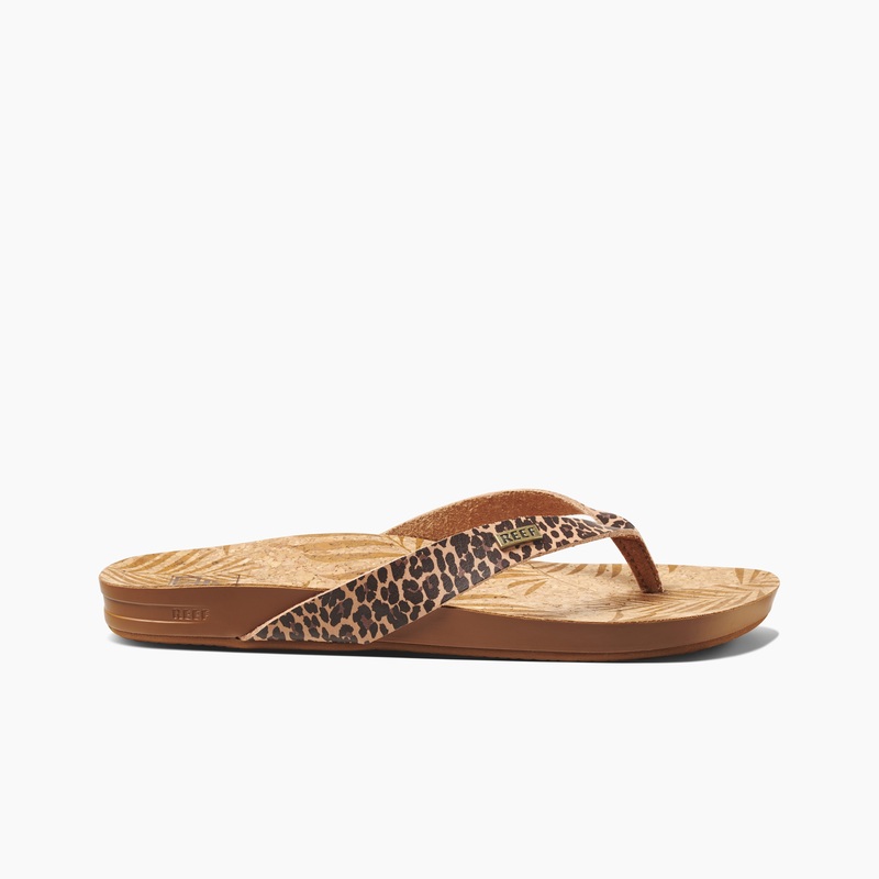 Women's Reef Cushion Court Flip Flops Leopard | gI6syAqyIAZ