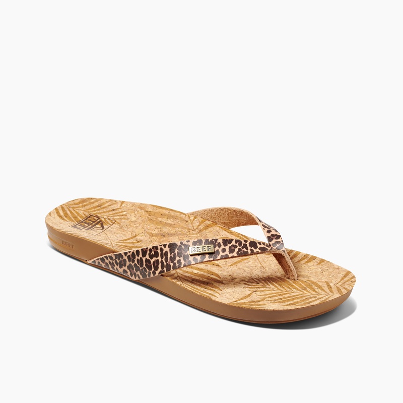 Women's Reef Cushion Court Flip Flops Leopard | gI6syAqyIAZ