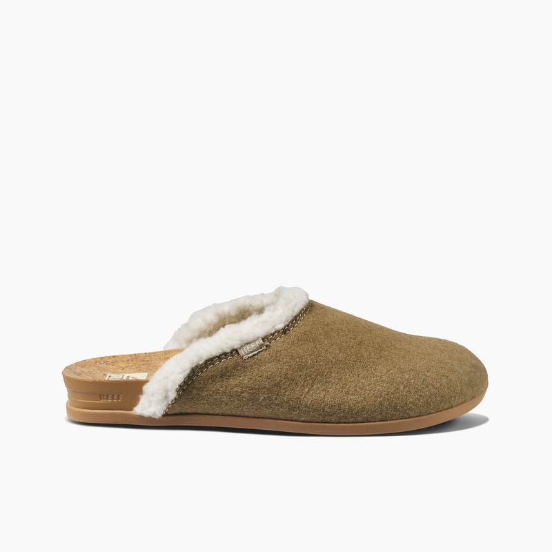 Women's Reef Cushion Sage Cozy Slippers Brown | 8y3PrlDs7co