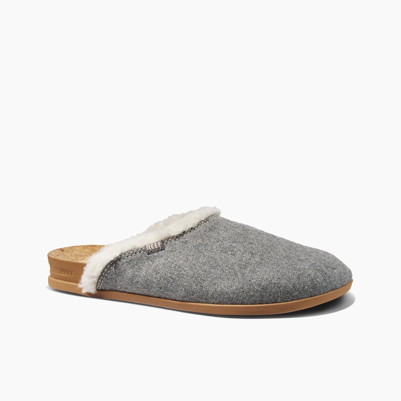 Women\'s Reef Cushion Sage Cozy Slippers Grey | adzl6qzwiL9