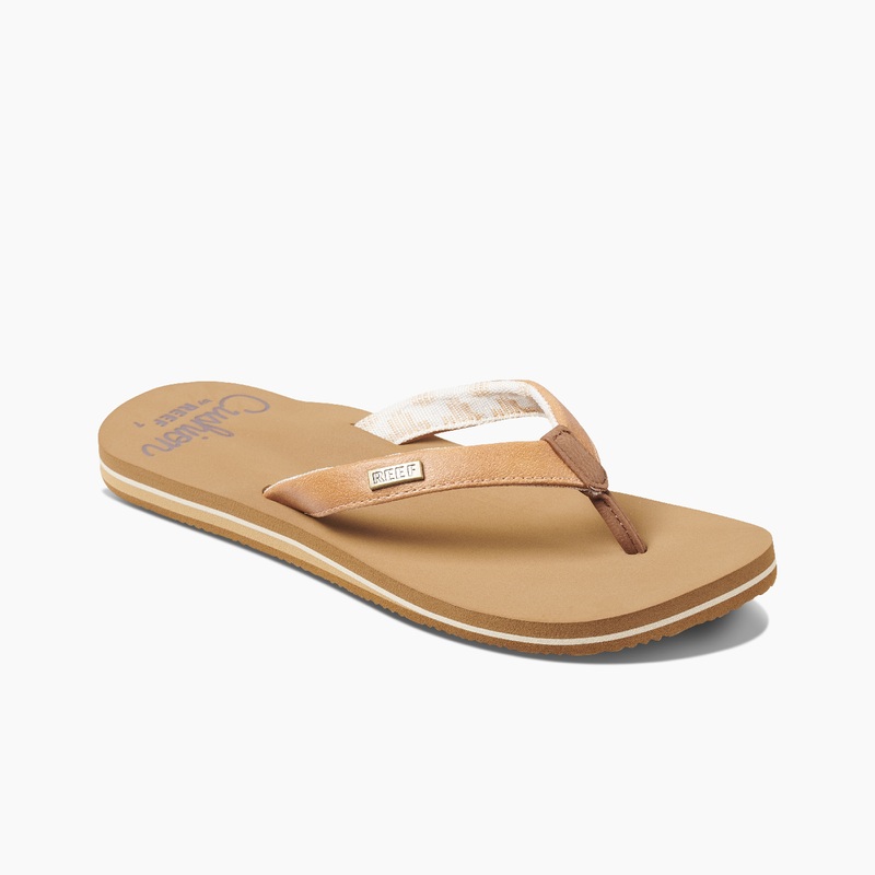 Women's Reef Cushion Sands Flip Flops Beige | 1XTolt86rqd