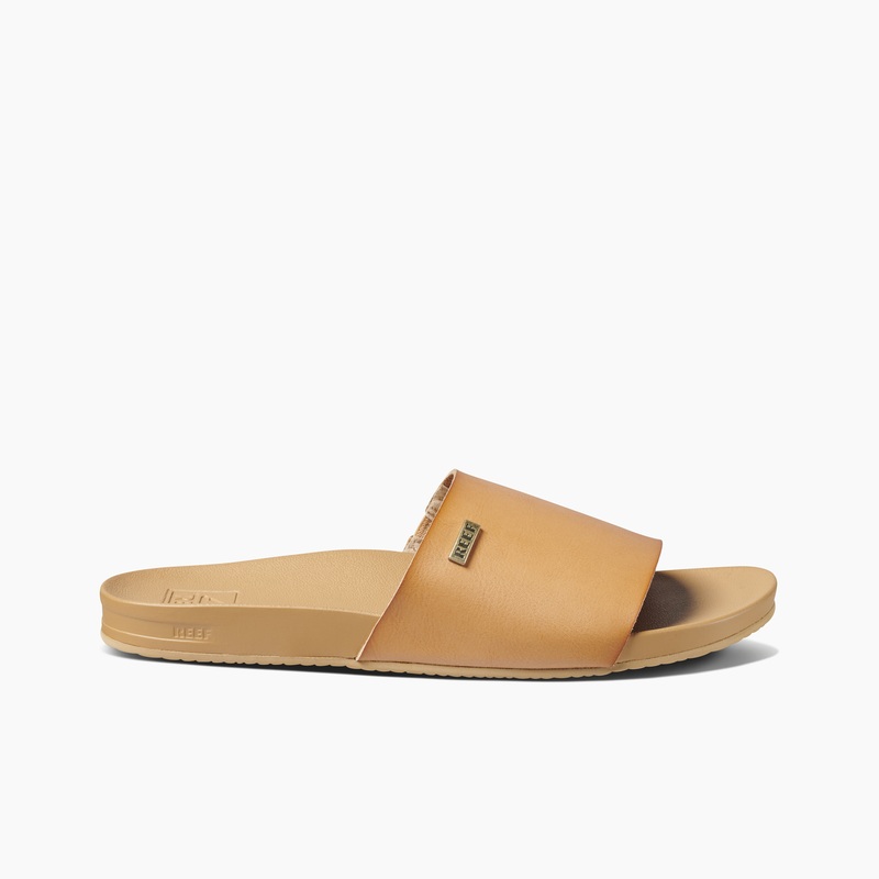 Women's Reef Cushion Scout Slides Beige | M61AvOBE2jI