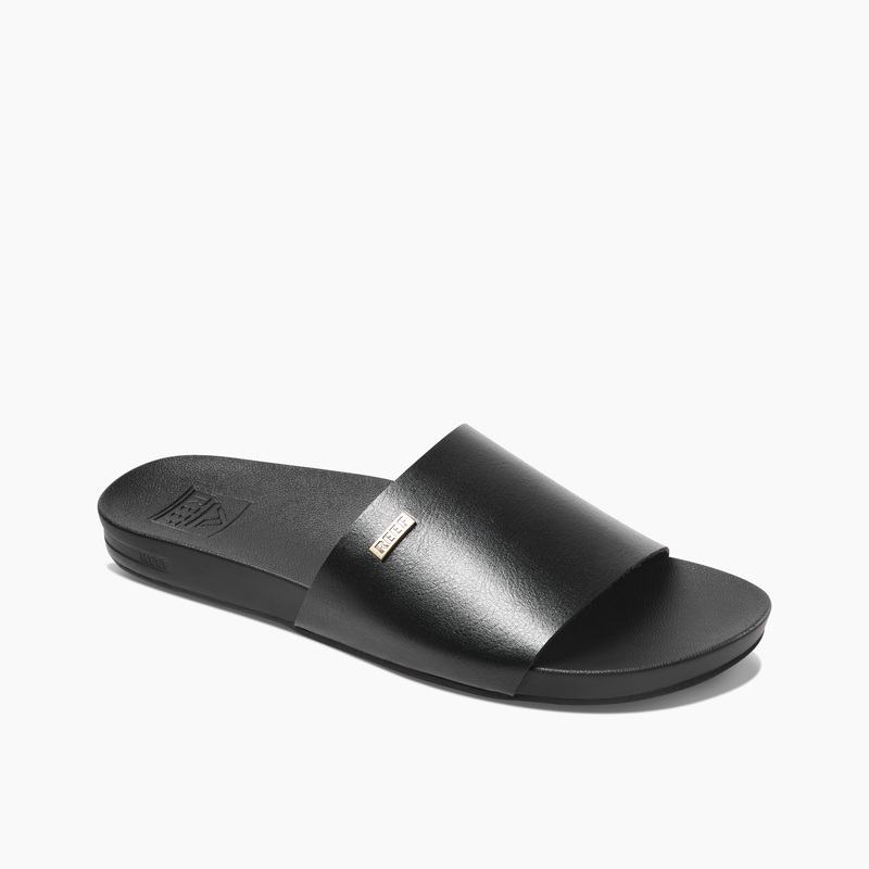 Women's Reef Cushion Scout Slides Black | eSqjUqzDSGq