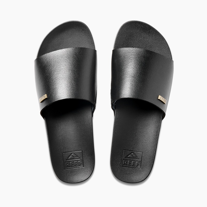 Women\'s Reef Cushion Scout Slides Black | eSqjUqzDSGq