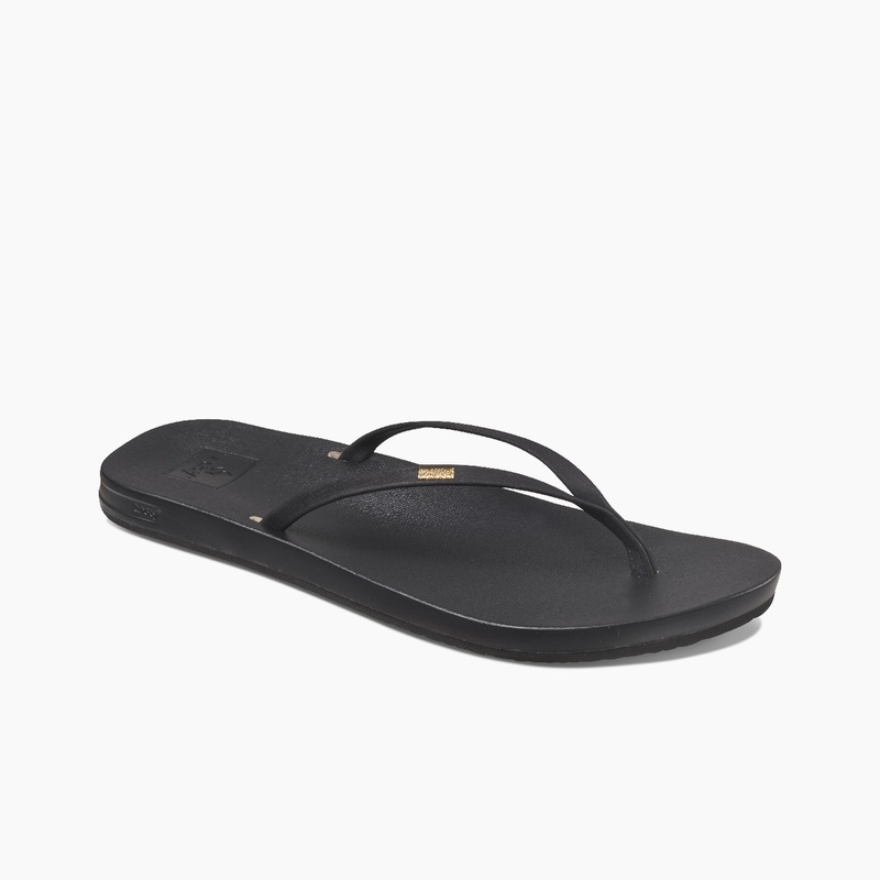 Women's Reef Cushion Slim Flip Flops Black | ktZPylHDgqk