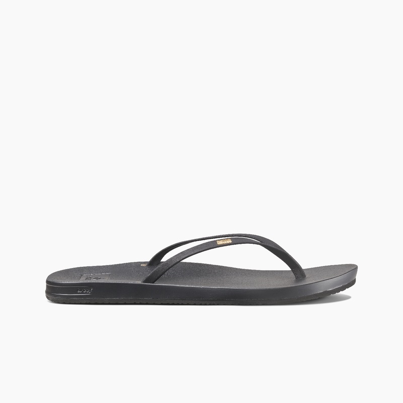 Women's Reef Cushion Slim Flip Flops Black | ktZPylHDgqk