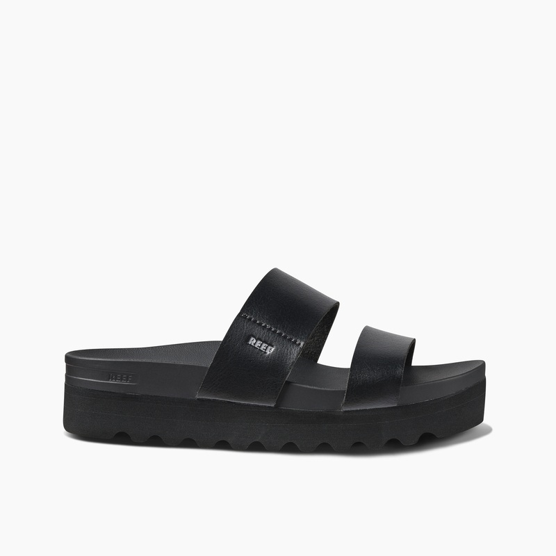 Women's Reef Cushion Vista Hi Slides Black / Black | Ps8zaeZxAzN