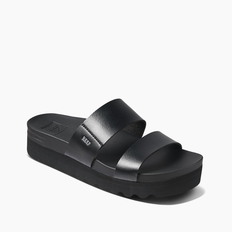 Women\'s Reef Cushion Vista Hi Slides Black / Black | Ps8zaeZxAzN