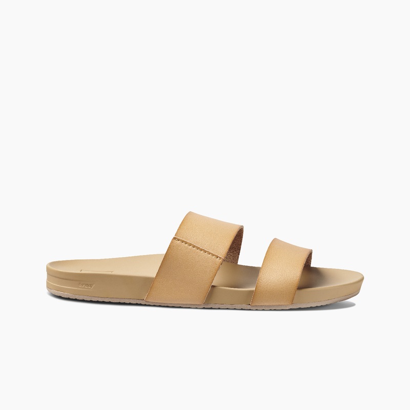 Women's Reef Cushion Vista Slides Beige | dTvQ1WOaX3C