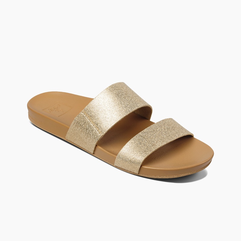 Women's Reef Cushion Vista Slides Brown | 4zVBCSdV6De