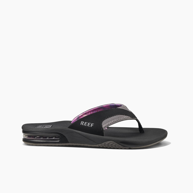 Women's Reef Fanning Flip Flops Black / Grey | ew7rDrycBuy