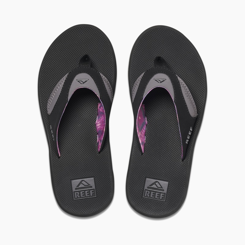 Women\'s Reef Fanning Flip Flops Black / Grey | ew7rDrycBuy