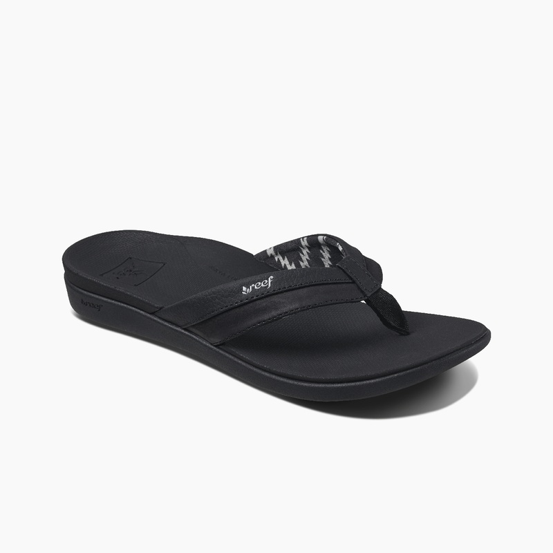 Women's Reef Ortho Coast Flip Flops Black | IbXIE97ayhg