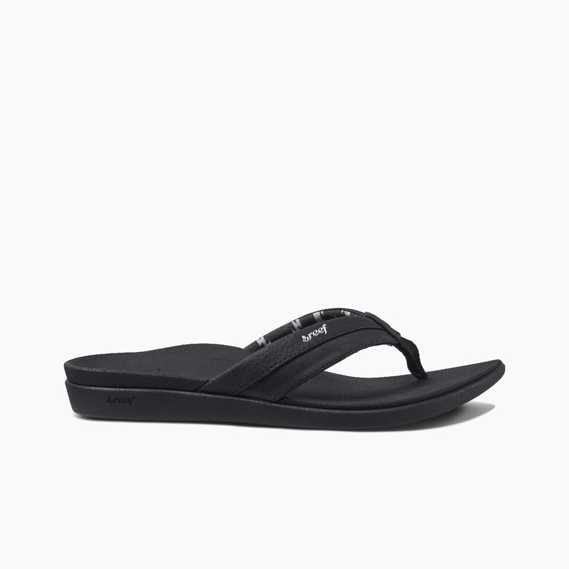 Women's Reef Ortho Coast Flip Flops Black | IbXIE97ayhg