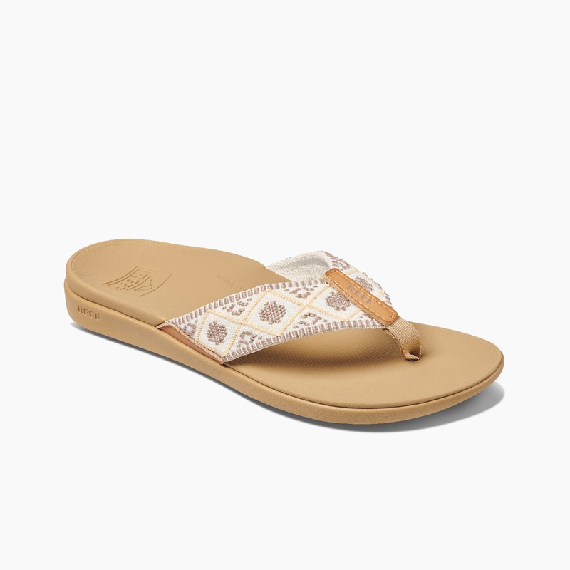 Women's Reef Ortho Woven Flip Flops White | avlX6sVReya