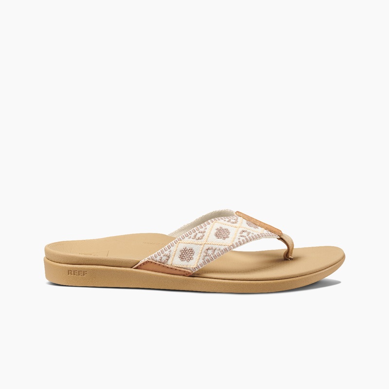 Women's Reef Ortho Woven Flip Flops White | avlX6sVReya