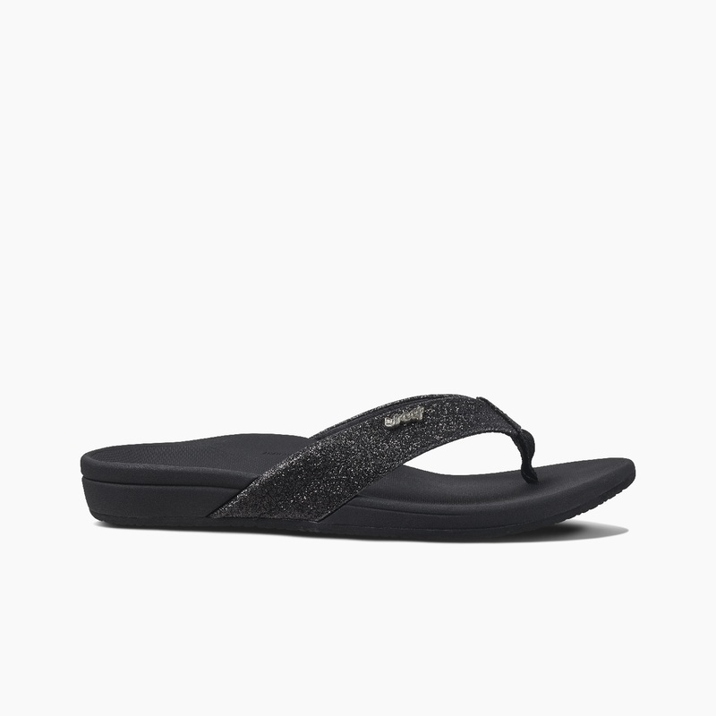 Women's Reef Ortho-spring Flip Flops Black / Black | 2jJS7JDKxu1