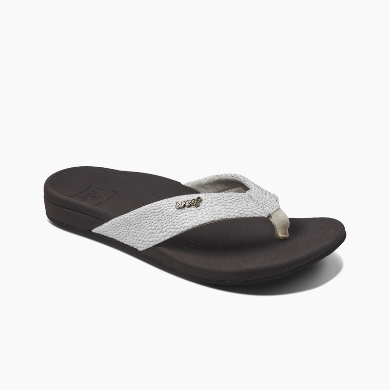 Women's Reef Ortho-spring Flip Flops Brown / White | ffE9w6RzLlW